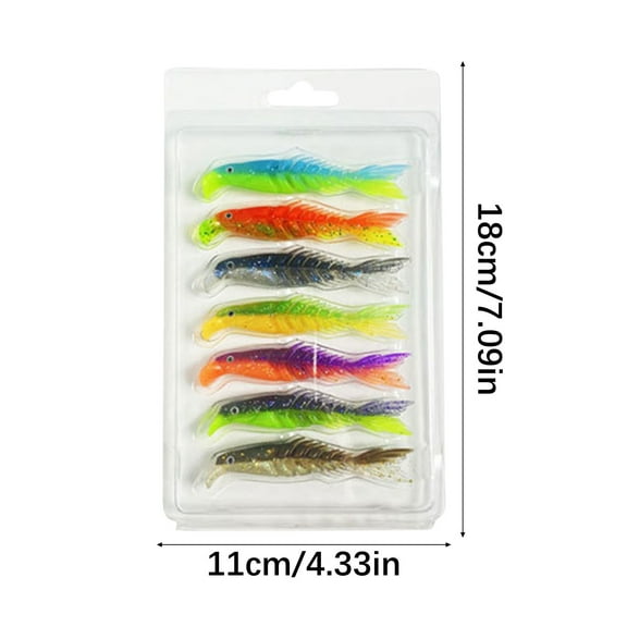 Mikilon fishing gear, fishing lures fishing baits, Mino Fish Road Ya Bicolor Multi Fish Soft Bait Multicolor Multi Size Scissors Fish Tail False Bait Soft Bait (mixed Packaging), A