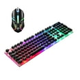 thumbnail image 1 of wireless mouse gaming mouse bluetooth mouse, GTX300 Punk Retro Keyboard Mouse Backlight Game E-sports Suit USB Wired Luminous Suspension Key Mouse Suit 104 Key Mechanical Handle, Black, 1 of 7
