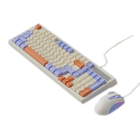 wireless mouse gaming mouse bluetooth mouse, RGB Lighting Effect Mechanical Feel Office Game With No Delay USB Wired Interface Keyboard And Mouse Suit, Orange