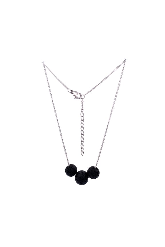 Mars Aromatherapy Jewerly Lava Necklace Silver Unisex Stainless Steel