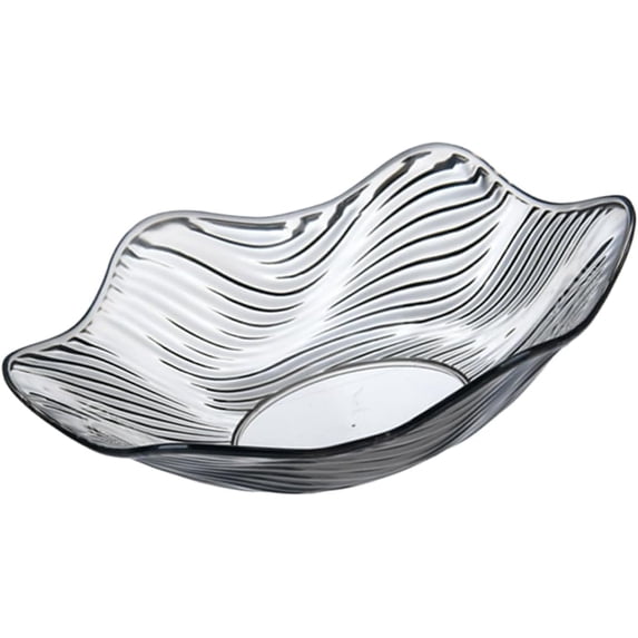 Mikinona Plastic Fruit Plate with Design Grey Snack Nut Dish Wave Edge Candy Holder Salad Bowl for Home Use Versatile Plastic Appetizer Plates and Snack Bowls