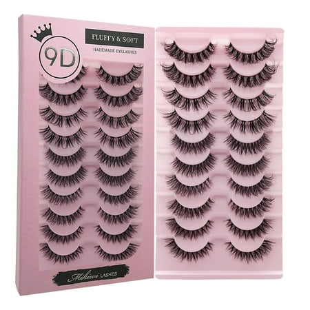 Mikiwi Mink Eyelashes 10 Pairs Clear Band Natural  EyeLashes 15MM Short Fake Eyelash Transparent Terrier Pestañas Natural Eyelashes Multipack