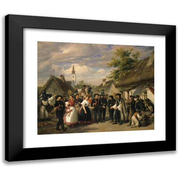 Miklós Barabás 18x15 Black Modern Framed Museum Art Print Titled - The Arrival of the Bride