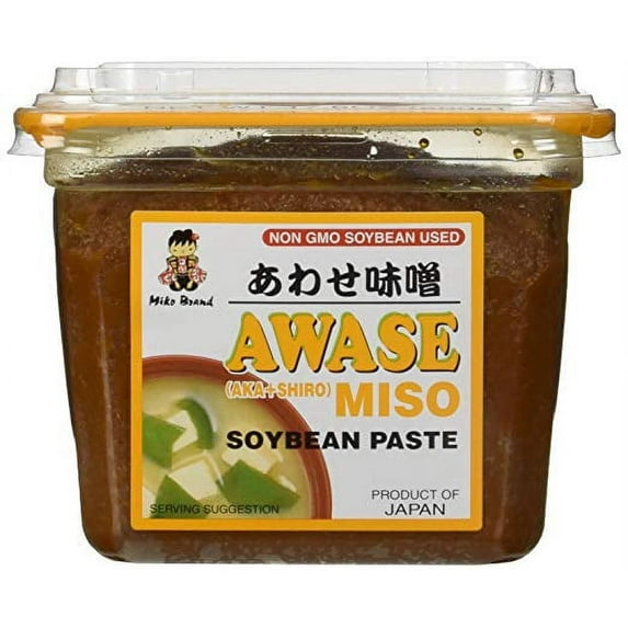 Miko Brand Awase Miso Soybean Paste (Aka + Shiro), 17.6 Ounce/500 G