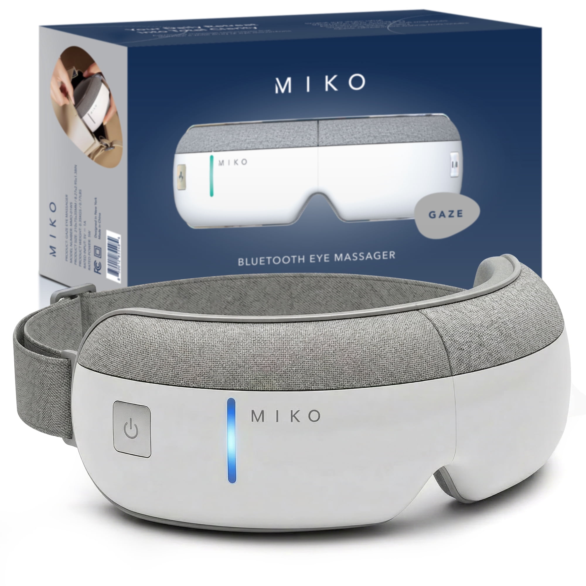 Miko Eye Massager with Heat, Air Pressure, Bluetooth Music, and 4 Massage Modes