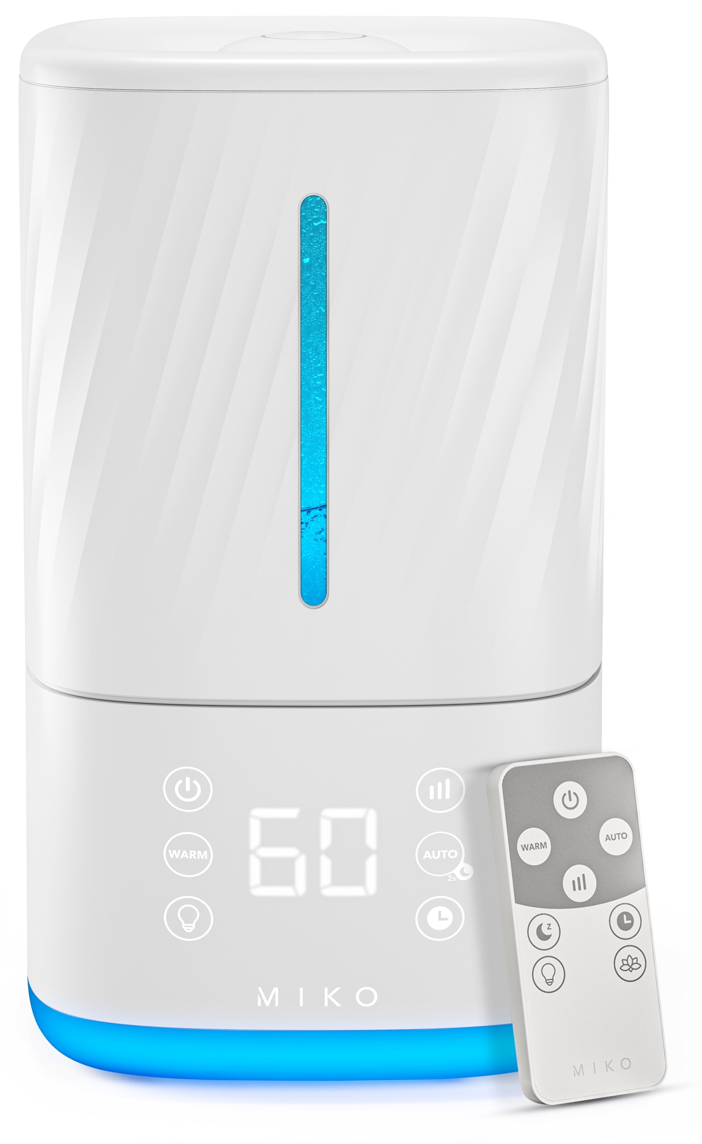 Miko White Ultrasonic Cool and Warm Mist Humidifier with Remote