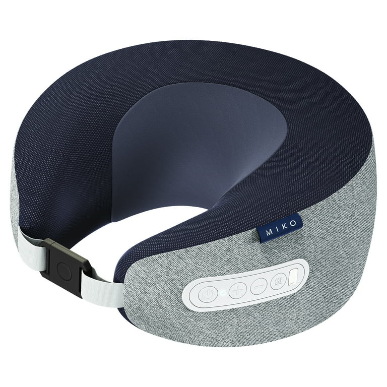 Miko Snug Neck Massage Pillow with Memory Foam, Soothing Heat, and