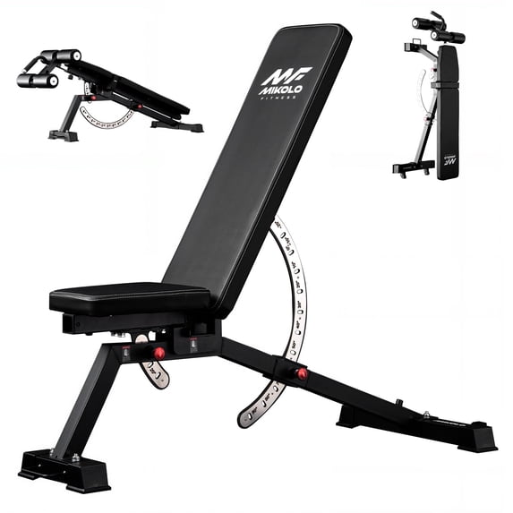 Mikolo 15-Position FID Adjustable Weight Bench, Adjustable Workout ...