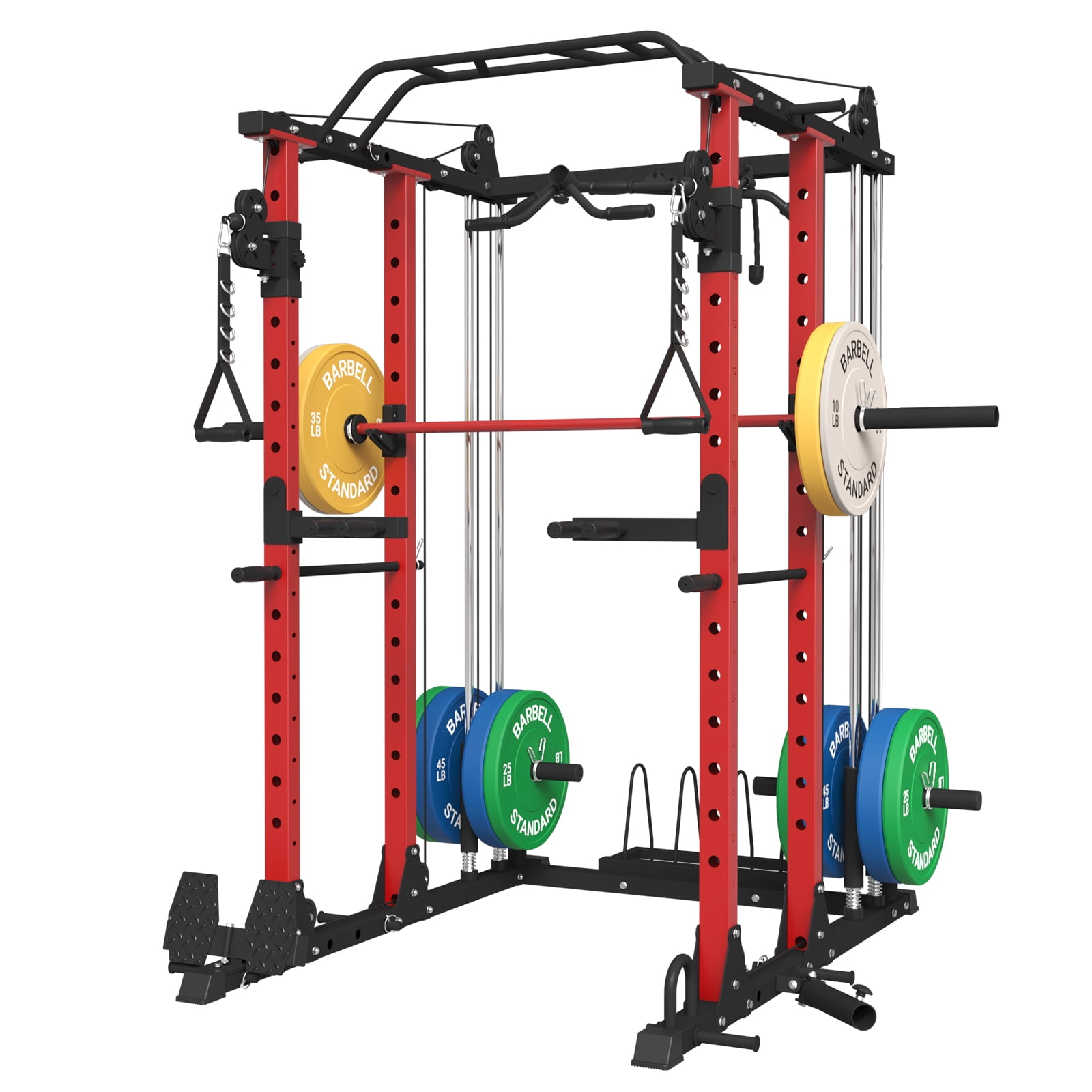 Mikolo 1800LBS Home Gym Package, MultiFunctional Power Rack, Power Cage with Dual Pulley System