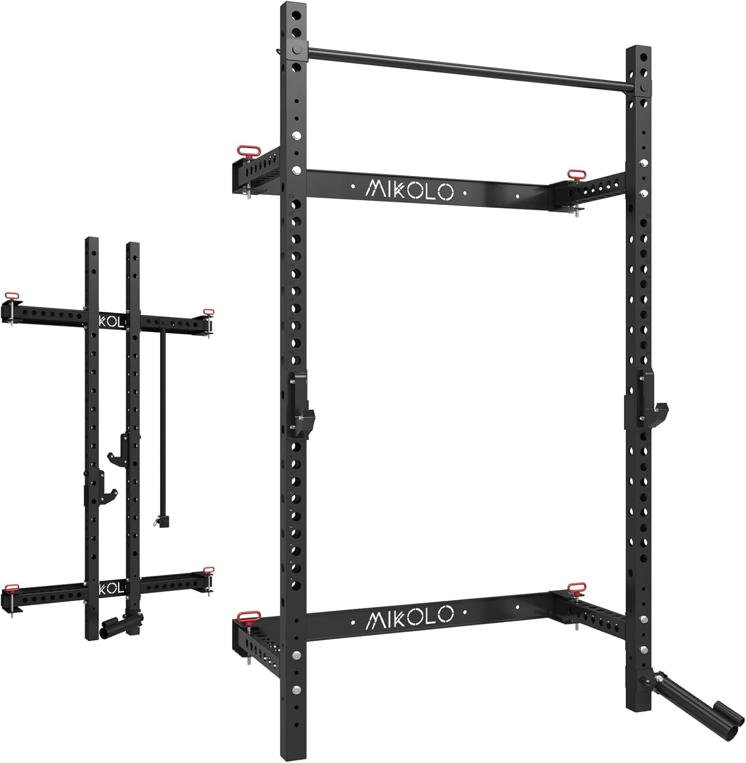 Mikolo 2.36" x 2.36" Folding Wall Mounted Squat Rack, 1000 Pounds