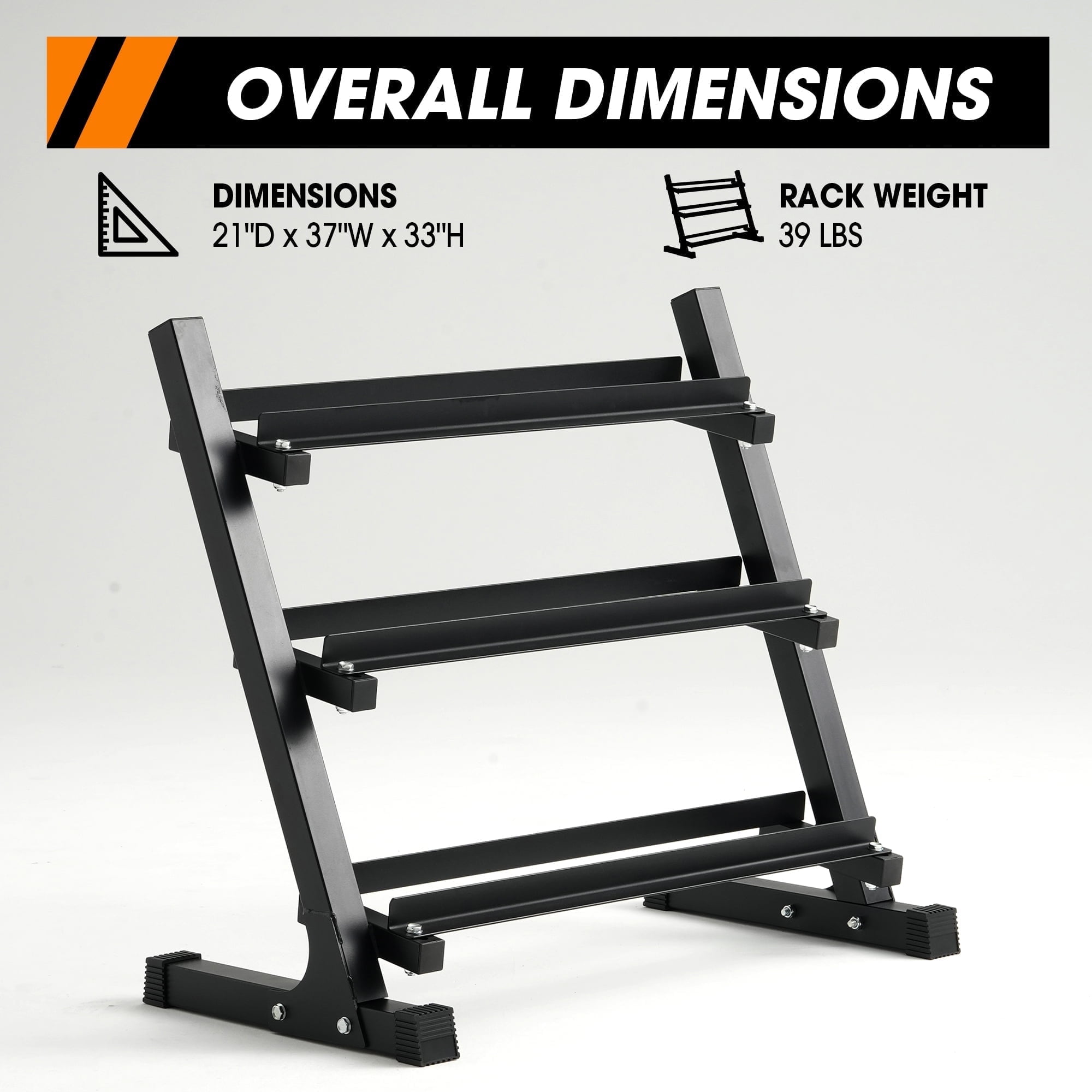 Mikolo 3 Tier Dumbbell Storage Rack Stand, 1100LBS Weight Capacity