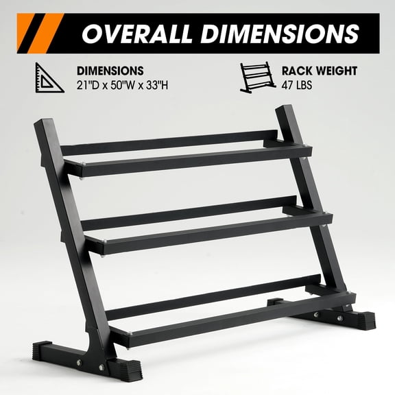 Mikolo 3 Tierr Dumbbell Storage Rack Stand, 1500LBS Weight Capacity