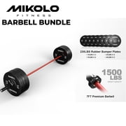 Mikolo 7ft Olympic Barbell, Barbell for Weightlifting and Powerlifting 45lb, Olympic Bar for 1500lbs Capacity, Weight Bar Fit 2  Standard Weights