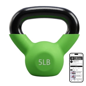 Mikolo Cast Iron Kettlebell Vinyl Coated Strength Training Kettlebells for Exercises, Fitness, Full Body Workout Equipment,Wide Grip Handle & Flat Bottom Ergonomic kettlebell sets for Home Gym 5LB