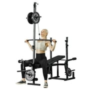 Mikolo Adjustable Weight Bench 800lbs 6 in 1 with Lat Pull Down, Leg Extension and Leg Curl, Chest Fly and Preacher Curl Workout Bench Multi-Function Strength Training Bench Press Exercise Equipment