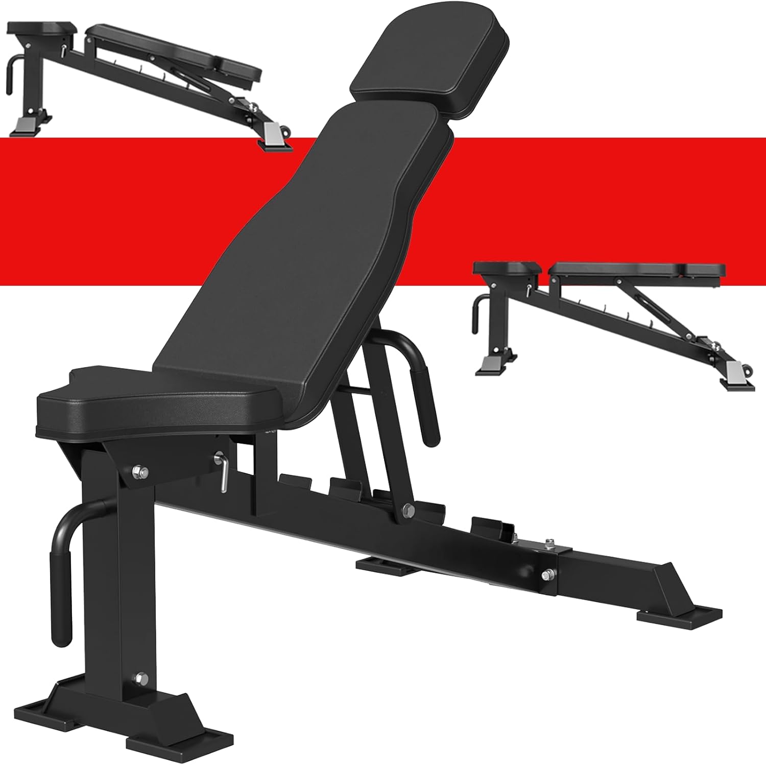 Mikolo Adjustable Weight Bench, Adjustable Strength Training Bench for