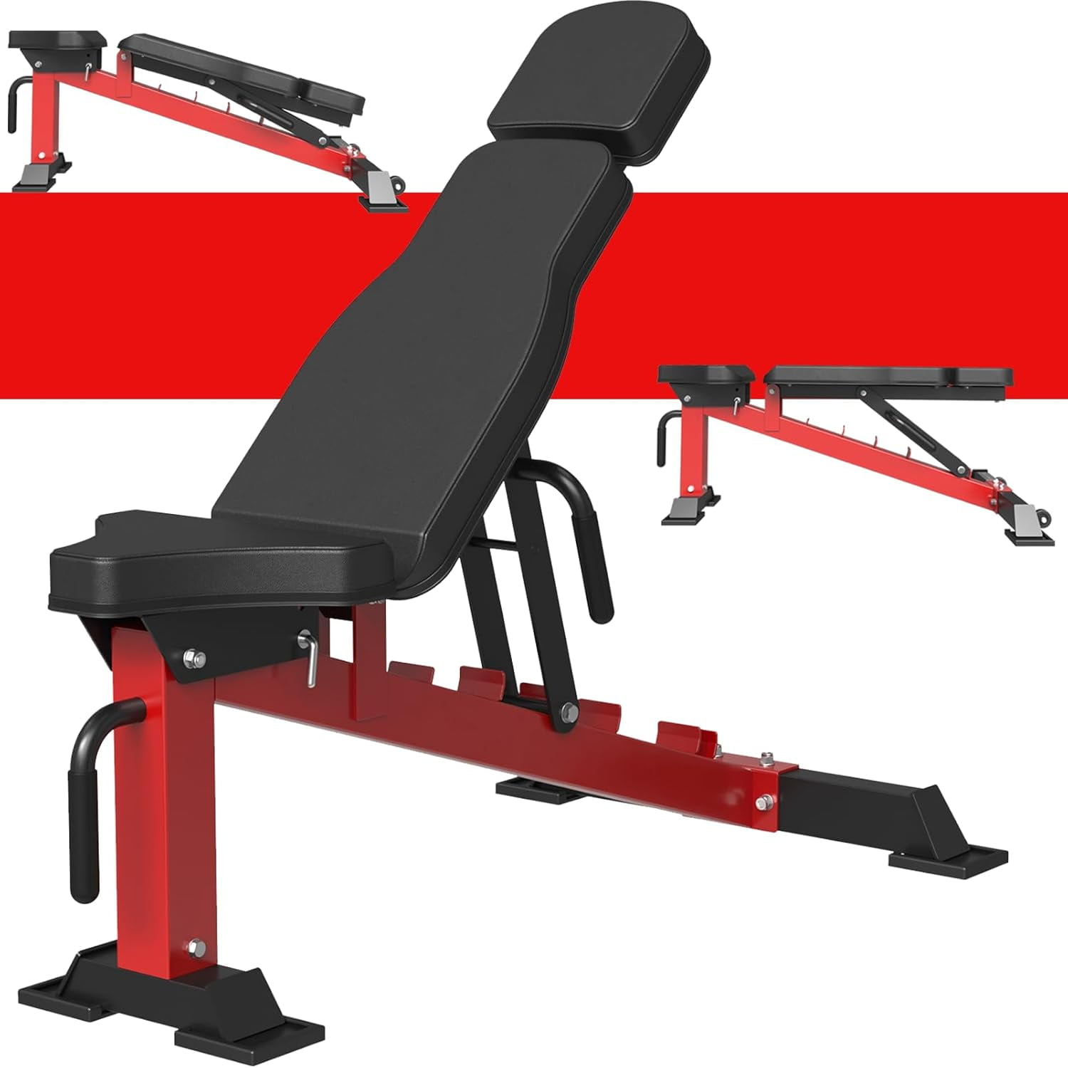 Mikolo Adjustable Weight Bench, Adjustable Strength Training Bench for