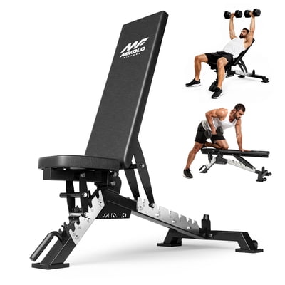 Mikolo Adjustable Weight Bench, FID 8 Positions Foldable Workout Bench, Support up to 1200LBS