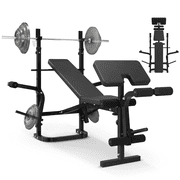Mikolo Adjustable Weight Bench Set, 800LBS 6 In 1 Full Body Workout Weight Bench With Leg Extension , Multi-Function Strength Training Bench Press Set for Home Gym
