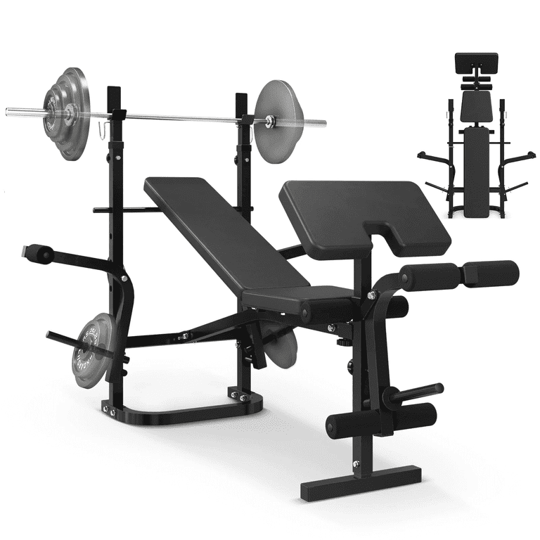 Mikolo Adjustable Weight Bench Set, 800lbs Capacity, in