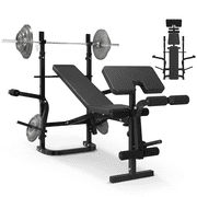 Mikolo Adjustable Weight Bench Set, 800LBS 6 In 1 Full Body Workout Weight Bench With Leg Extension , Multi-Function Strength Training Bench Press Set for Home Gym