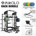 thumbnail image 1 of Mikolo All-in-One Power Rack with Smith Machine, Leg Press & Lat Pulldown, 2000LBS Squat Rack Cage for Home Gym, Includes Bench, Barbell & 230 Weight Plates, 1 of 19