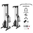 thumbnail image 1 of Mikolo Cable Crossover Machine, Lat Pull Down Machine with 210LBS Weight Stack, Wall Mounted Pulley Tower with 33 Positions Dual Pulley System, Lat Pulldown Cable Training Home Gym Fitness Equipment, 1 of 7