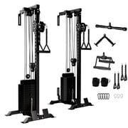 Mikolo Functional Trainer Home Gym, Dual Wall Mounted Cable Pulley Machine with 200LBS Weight Stack,Lat Pull and Low Row Station,27 height options,Full Body Workout at Home