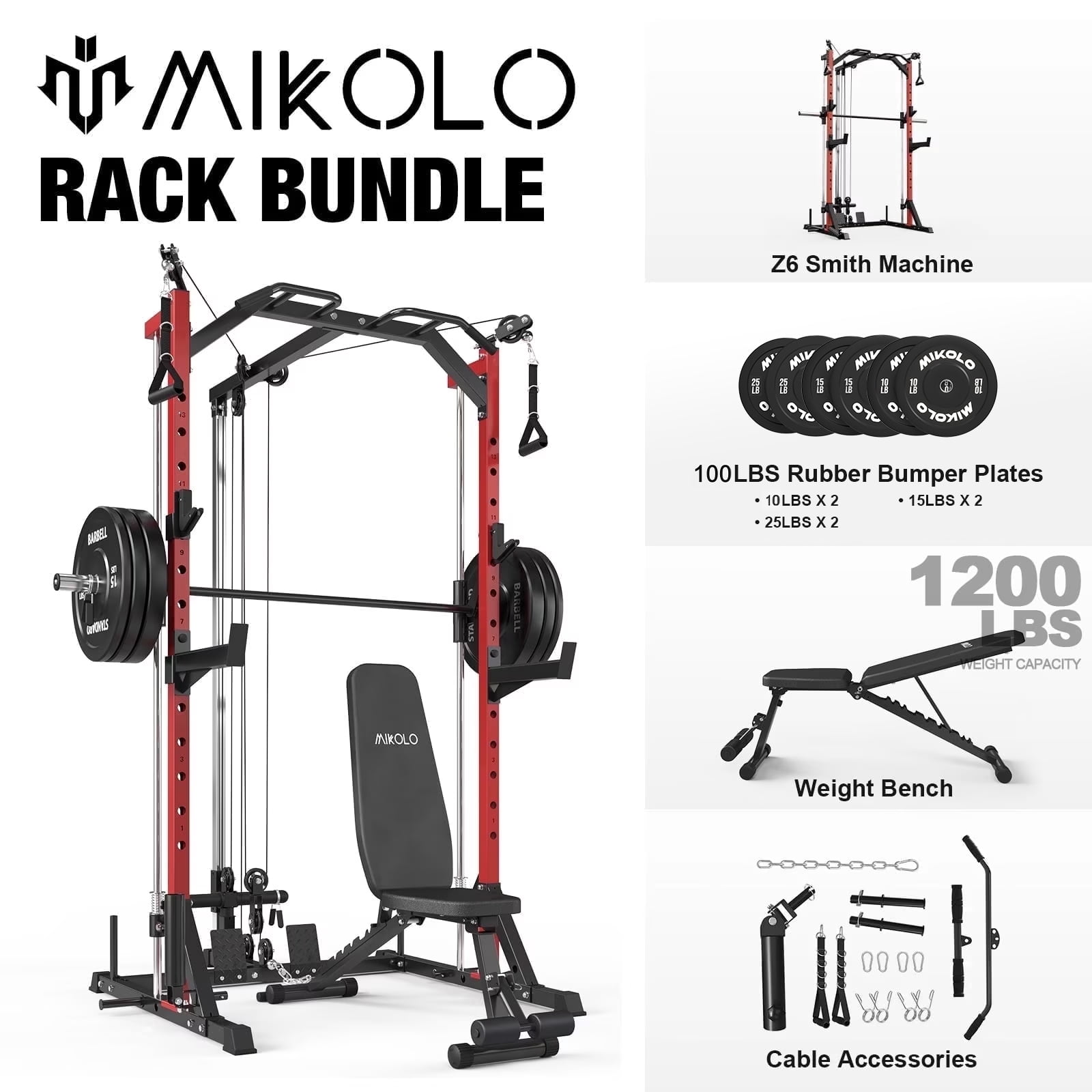 Z6-Weight bench/100LB Weight Plates