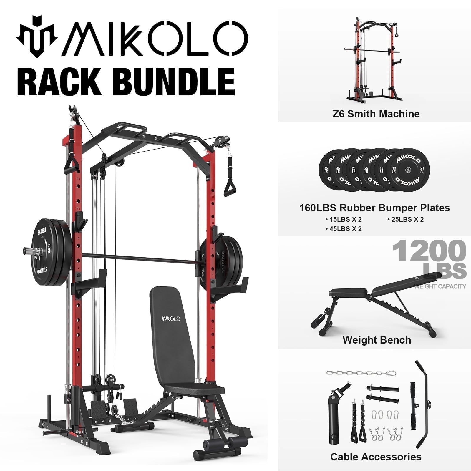Z6-Weight bench/(10LB+25LB+45LB)x2 Plates