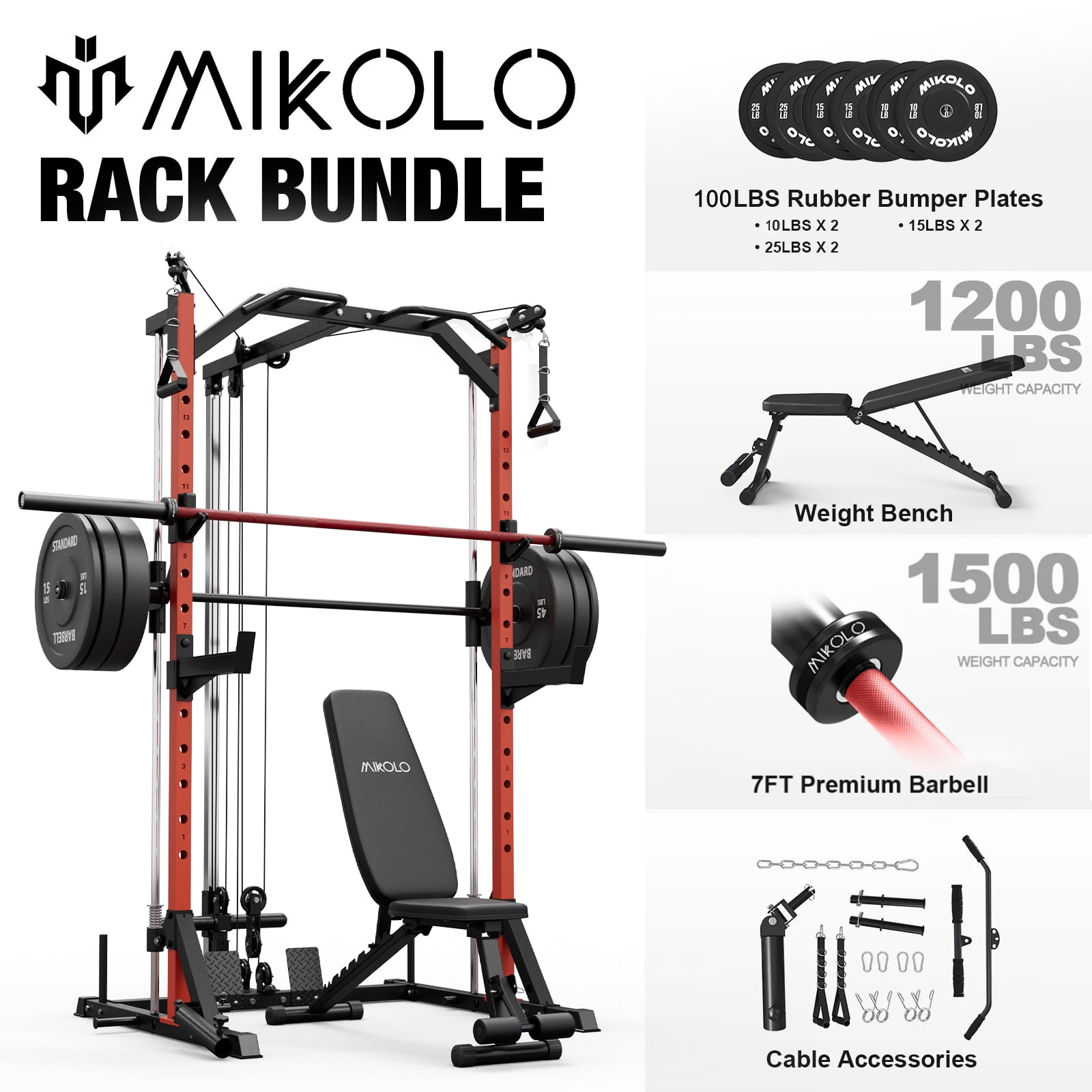 Z6-Weight bench/Barbell/100LB Weight Plates