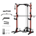thumbnail image 1 of Mikolo Compact 7-IN-1 Smith Machine With Cable Crossover System, 1000LBS Multi-Functional Squat Rack, Workout Station with Weight Bar, Bend Peg and Other Functional Attachments, 1 of 14