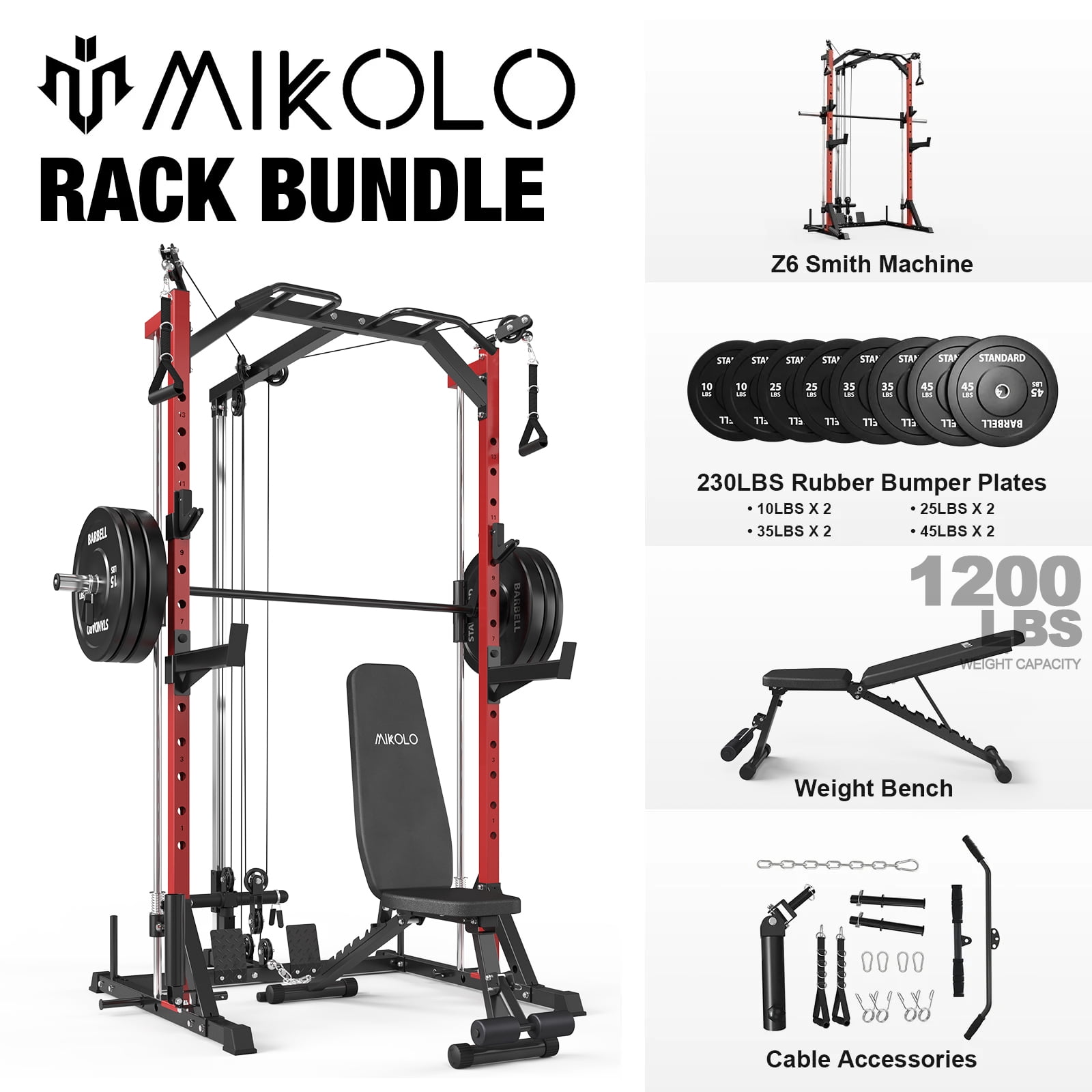 Z6-Weight bench/230LB Weight Plates