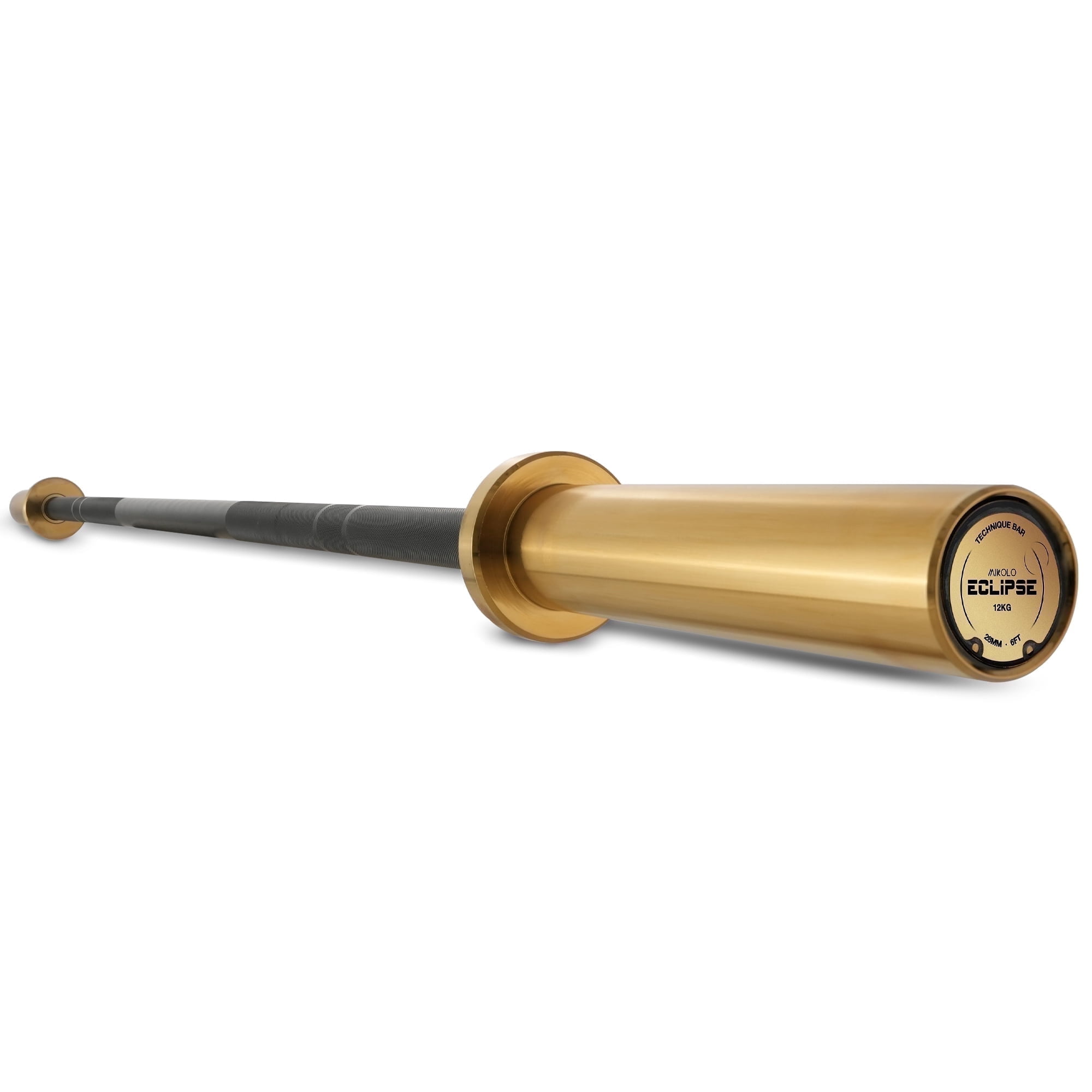 Mikolo Eclipse Series Gold 6ft Olympic Barbell, 27LB Compact and Lighter Barbell for Weightlifting and Powerlifting, Olympic Bar for 500lbs Capacity, Weight Bar Fit 2” Standard Weights