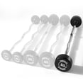 thumbnail image 1 of Mikolo Rubber Coated Fixed Weight EZ Curl Barbell, Pre-Loaded Weights EZ Curl Solid Steel Barbells, Weighted Bar for Weightlifting Exercise （50LBS）, 1 of 12