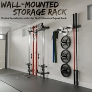 Mikolo Foldable Power Rack Cage,1000lbs Capacity Wall Mounted Squat Rack, Independent pulley system with Wall Mounted Storage Rack