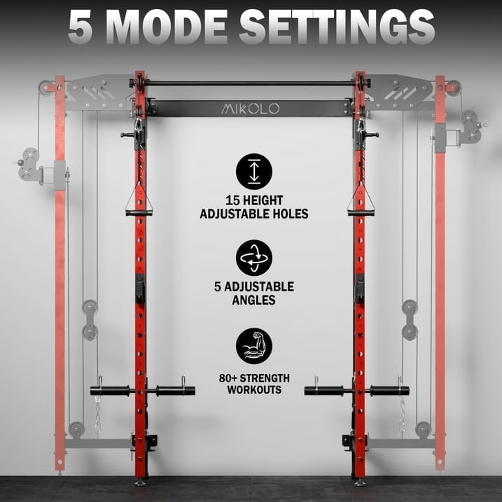 Cheetah Foldable Squat Rack Red & Wall Mounted Storage Rack