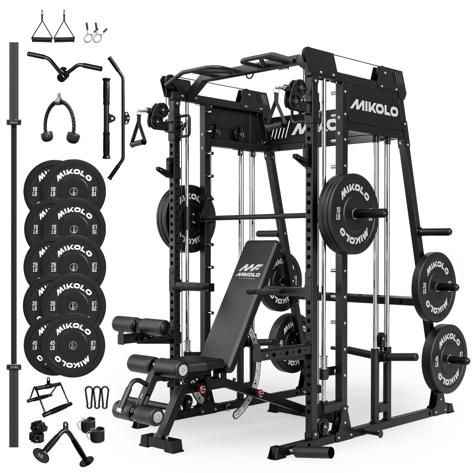 M11 Black & Bench & Barbell & 260lbs Plates