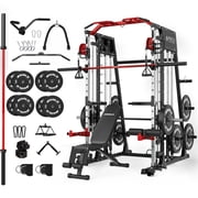 Mikolo M4 All-In-One Smith Machine Home Gym Package, 2200 lbs Power Rack Cage with Cable Crossover, 360  Landmine, Barbell Holders and Other Attachments, Total Body Strength Training Cage