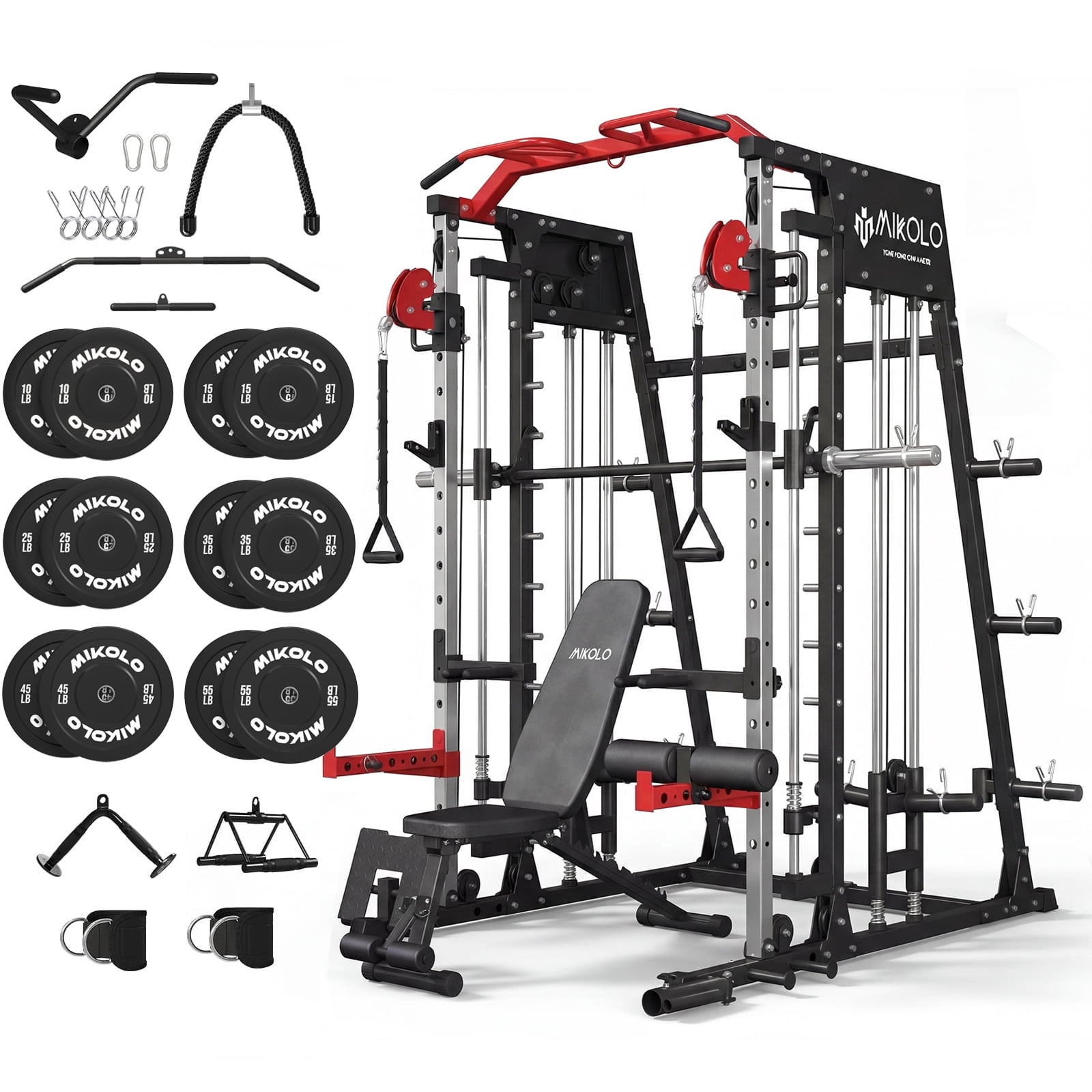 M4-Red (bench & 370 LBS BP & cable accessories)