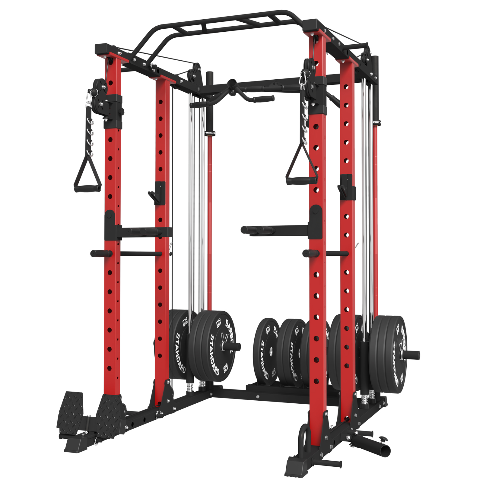 Mikolo Smith Machine Home Gym, 2000lbs Squat Rack with LATPull Down