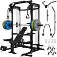 Mikolo Power Cage, 2000LB Squat Rack, Dual Pulley Cable Crossover