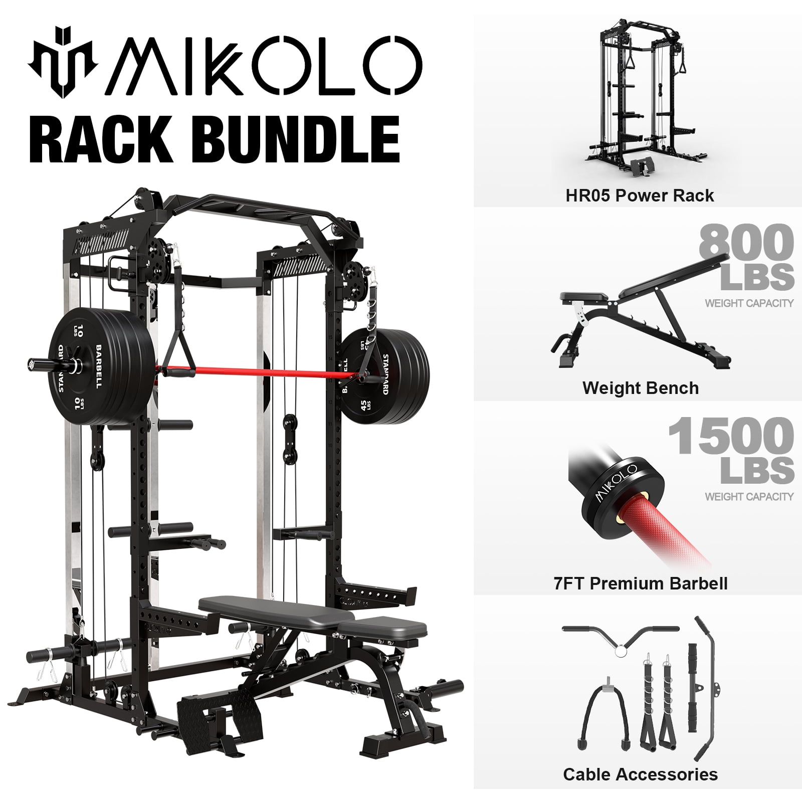 Mikolo Best Cage Workout Machine Mikolo Power Cage, Squat Rack