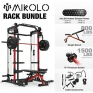 Mikolo Foldable Power Rack Cage,1000lbs Capacity Wall Mounted Squat ...