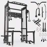 Smith Machine, 2000 lbs Weight Rack with Cable Crossover Machine,Multi ...