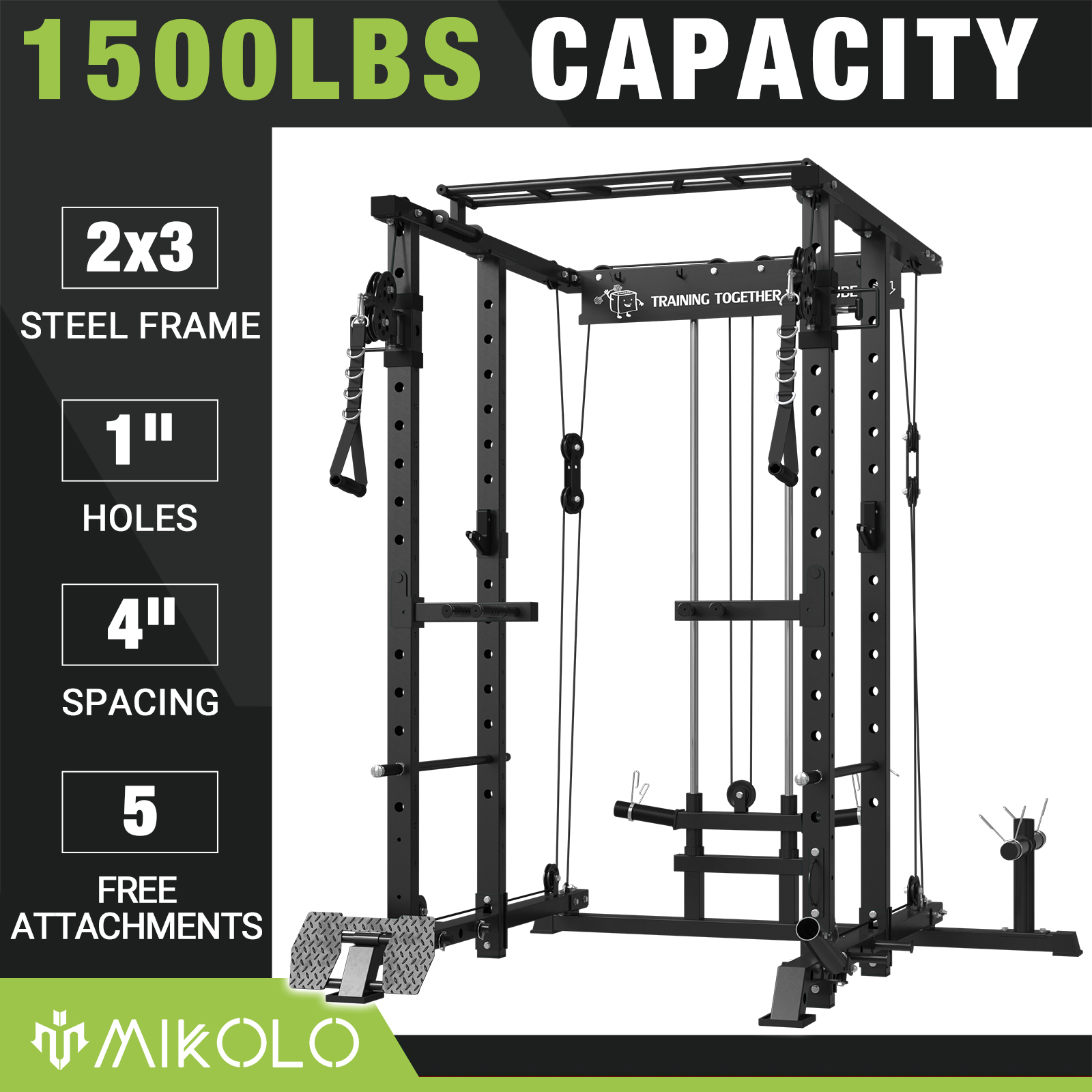 BalanceFrom 1000Pound Capacity MultiFunction Adjustable Power Rack