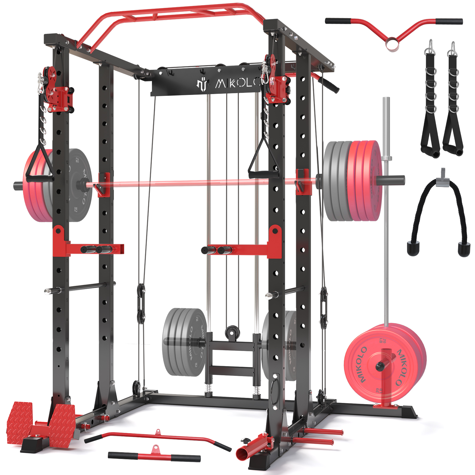 Mikolo Adjustable Lever Arms for 3" x 3" Power Cage Rack Attachments