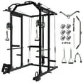 thumbnail image 1 of Mikolo Power Rack Cage, Weight Rack with Cable Crossover Machine,Multi-Function Squat Rack with J Hooks,Dip Bars and Landmine for Home Gym (Black) Aluminum Pulley, 1 of 10