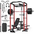 thumbnail image 1 of Mikolo Power Rack Cage with LAT Pulldown System,1200 lbs Capacity Power Rack with 800 lbs Capacity Weight Bench and 1500 lbs Capacity Barbell (340R Combo), 1 of 18