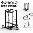 thumbnail image 1 of Mikolo Power Rack Cage with LAT Pulldown System,1200LBS Capacity Power Rack with 800 lbs Capacity Weight Bench Combo, Multi-Functional Squat Rack (Upgraded), 1 of 7